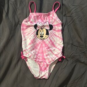 Disney Minnie Mouse Pink and White Swimsuit 3T